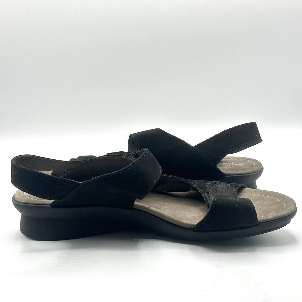 Mephisto Prudy Women's Black Wedge Heel Sandals EU Size 42 US Size 12 Suede - Picture 6 of 16
